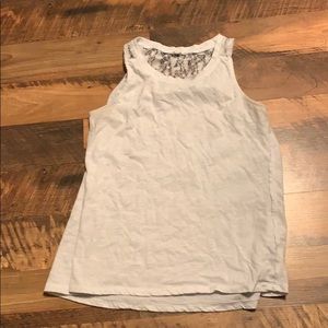 Lace back tank top.